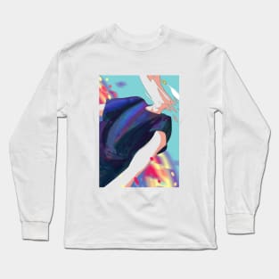 cute illustration with anime style and colorful Long Sleeve T-Shirt